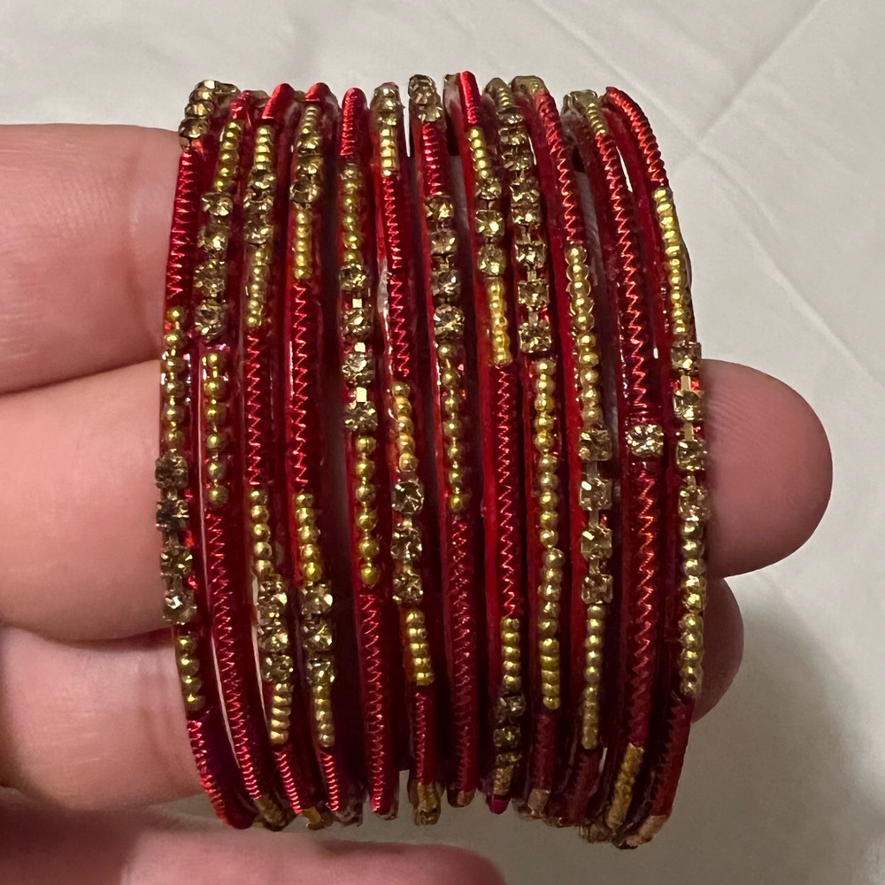 Red and gold bangles